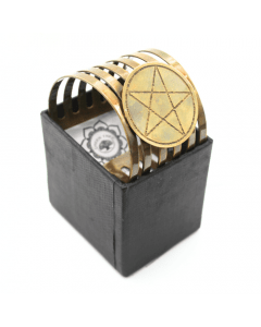 Brass Bangle Bracelet Pentagram