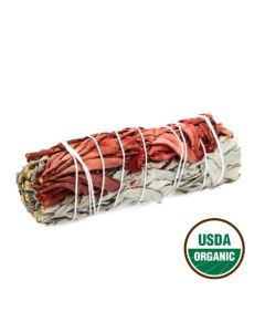 White Sage and Dragonsblood Smudge Stick 10cm label