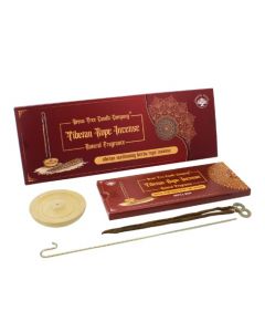 Green Tree Tibetan meditating herbs rope incense with holder