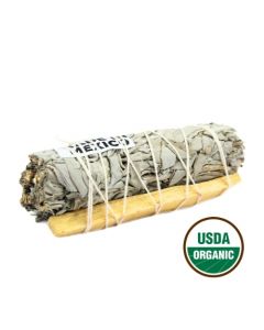 White Sage & Palo Santo Smudge Stick 10cm with label
