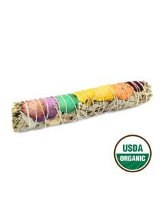 7 Chakra white sage smudge stick