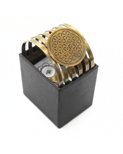 Brass Bangle Bracelet Flower Of Life