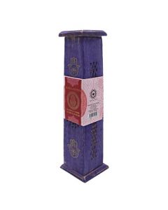 Green Tree Tower Incense Burner Purple Hand of Fatima