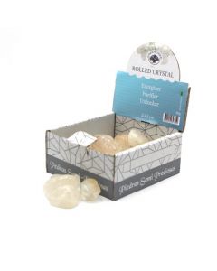 Rock crystal tumbled stones display 500g
