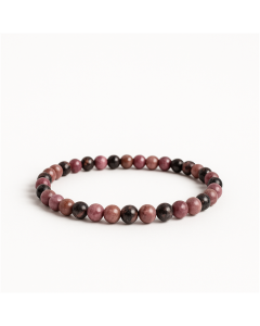 Rhodonite 'Black line' bracelet 4mm - China