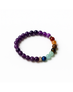 Amethyst & 7 Chakra bracelet 8mm - Worldwide
