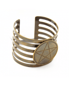 Brass Bangle Bracelet Pentagram