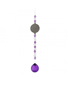Suncatcher Hanging Purple Beads Flower of Life