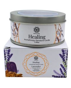Green Tree Gemstone Candle Healing Lavender 70g