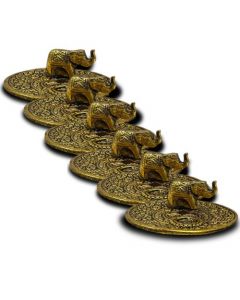 Golden Elephant Incense Holder Set 6 Unit