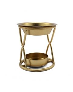 Iron Incense Burner - Gold Finish, 7x6 cm