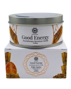 Green Tree Gemstone Candle Good Energy Palo Santo 70g