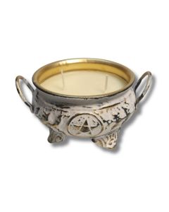 Iron Soy wax Patchouli cauldron candle Pentagram