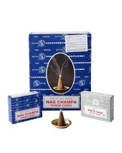 Satya Dhoop Cones Assorted Nag Champa/White Sage